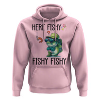 Funny Bass Fish Hoodie Here Fishy Fishy Fisherman Fishing Lover - Wonder Print Shop