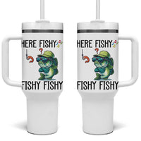 Funny Bass Fish Tumbler With Handle Here Fishy Fishy Fisherman Fishing Lover