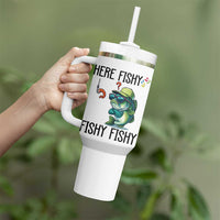 Funny Bass Fish Tumbler With Handle Here Fishy Fishy Fisherman Fishing Lover