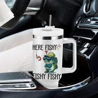 Funny Bass Fish Tumbler With Handle Here Fishy Fishy Fisherman Fishing Lover