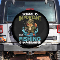 School Is Important But Fishing Is Important Spare Tire Cover Funny Bass Fishing - Wonder Print Shop