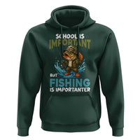 School Is Important But Fishing Is Important Hoodie Funny Bass Fishing - Wonder Print Shop