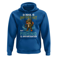 School Is Important But Fishing Is Important Hoodie Funny Bass Fishing - Wonder Print Shop