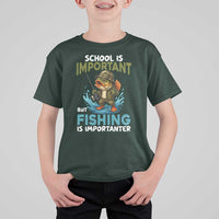 School Is Important But Fishing Is Important T Shirt For Kid Funny Bass Fishing - Wonder Print Shop