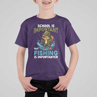 School Is Important But Fishing Is Important T Shirt For Kid Funny Bass Fishing - Wonder Print Shop