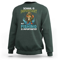 School Is Important But Fishing Is Important Sweatshirt Funny Bass Fishing - Wonder Print Shop