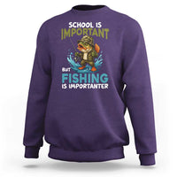 School Is Important But Fishing Is Important Sweatshirt Funny Bass Fishing - Wonder Print Shop