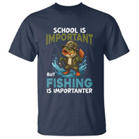 School Is Important But Fishing Is Important T Shirt Funny Bass Fishing - Wonder Print Shop