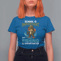 School Is Important But Fishing Is Important T Shirt For Women Funny Bass Fishing - Wonder Print Shop