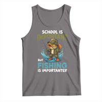 School Is Important But Fishing Is Important Tank Top Funny Bass Fishing - Wonder Print Shop