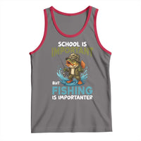 School Is Important But Fishing Is Important Tank Top Funny Bass Fishing - Wonder Print Shop