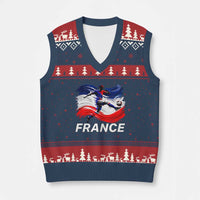 France Soccer Football Fan French Flag V-Neck Knit Sweater Vest