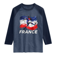 France Soccer Football Fan French Flag Raglan Shirt