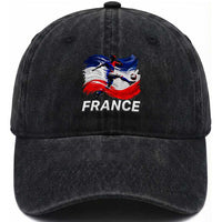 France Soccer Football Fan French Flag Washed Cotton Baseball Cap
