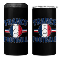 French Flag France Soccer Football Fan 4 in 1 Can Cooler Tumbler