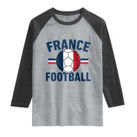 French Flag France Soccer Football Fan Raglan Shirt