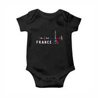 France Paris Heartbeat French Flag Eiffel Tower Souvenir Gift Baby Onesie