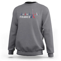 France Paris Heartbeat French Flag Eiffel Tower Souvenir Gift Sweatshirt
