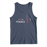 France Paris Heartbeat French Flag Eiffel Tower Souvenir Gift Tank Top