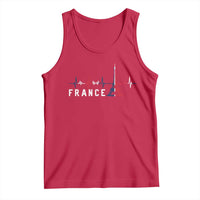 France Paris Heartbeat French Flag Eiffel Tower Souvenir Gift Tank Top