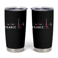 France Paris Heartbeat French Flag Eiffel Tower Souvenir Gift Tumbler Cup