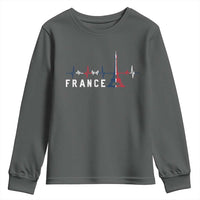 France Paris Heartbeat French Flag Eiffel Tower Souvenir Gift Youth Sweatshirt