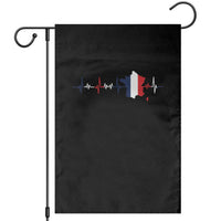 France Heartbeat EKG French Flag Map Garden Flag