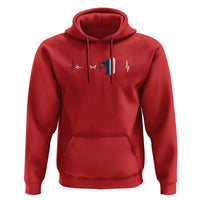 France Heartbeat EKG French Flag Map Hoodie