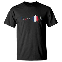 France Heartbeat EKG French Flag Map T Shirt