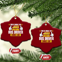 Funny School Bus Driver Ceramic Ornament This Is What An Awesome Bus Driver Looks Like - Wonder Print Shop