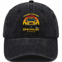 School Bus Driver Washed Cotton Baseball Cap Student Delivery Specialist