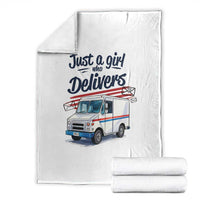 Funny Postal Worker Throw Blanket Just A Girl Who Delivers - Wonder Print Shop