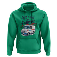 Funny Postal Worker Hoodie Just A Girl Who Delivers - Wonder Print Shop