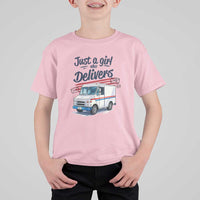 Funny Postal Worker T Shirt For Kid Just A Girl Who Delivers - Wonder Print Shop