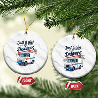 Funny Postal Worker Ceramic Ornament Just A Girl Who Delivers - Wonder Print Shop