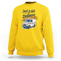 Funny Postal Worker Sweatshirt Just A Girl Who Delivers - Wonder Print Shop