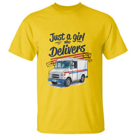 Funny Postal Worker T Shirt Just A Girl Who Delivers - Wonder Print Shop