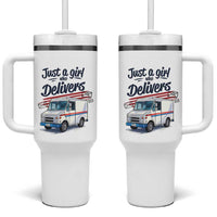Funny Postal Worker Tumbler With Handle Just A Girl Who Delivers - undefined