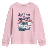 Funny Postal Worker Youth Sweatshirt Just A Girl Who Delivers - Wonder Print Shop