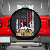 Gold Miner Patriotic American Flag Spare Tire Cover - Wonder Print Shop