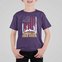 Gold Miner Patriotic American Flag T Shirt For Kid - Wonder Print Shop