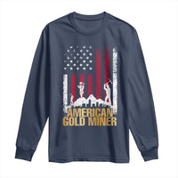 Gold Miner Patriotic American Flag Long Sleeve Shirt - Wonder Print Shop