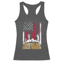 Gold Miner Patriotic American Flag Racerback Tank Top - Wonder Print Shop