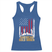 Gold Miner Patriotic American Flag Racerback Tank Top - Wonder Print Shop