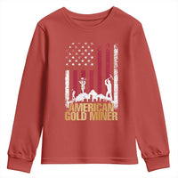 Gold Miner Patriotic American Flag Youth Sweatshirt - Wonder Print Shop