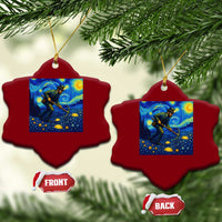 Gold Miner Starry Night Van Gogh Ceramic Ornament - Wonder Print Shop
