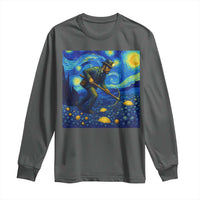 Gold Miner Starry Night Van Gogh Long Sleeve Shirt - Wonder Print Shop