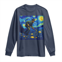 Gold Miner Starry Night Van Gogh Long Sleeve Shirt - Wonder Print Shop