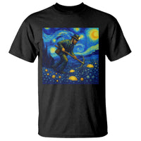 Gold Miner Starry Night Van Gogh T Shirt - Wonder Print Shop