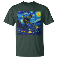 Gold Miner Starry Night Van Gogh T Shirt - Wonder Print Shop